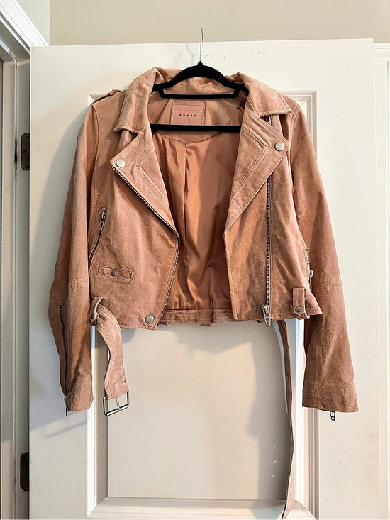 Blank NYC Jackets & Blazers - BLANKNYC Suede Moto Jacket in Pink medium